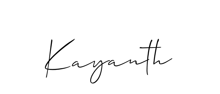 Allison_Script is a professional signature style that is perfect for those who want to add a touch of class to their signature. It is also a great choice for those who want to make their signature more unique. Get Kayanth name to fancy signature for free. Kayanth signature style 2 images and pictures png
