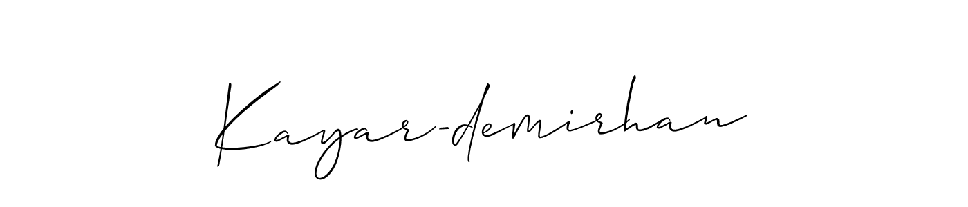 Also we have Kayar-demirhan name is the best signature style. Create professional handwritten signature collection using Allison_Script autograph style. Kayar-demirhan signature style 2 images and pictures png