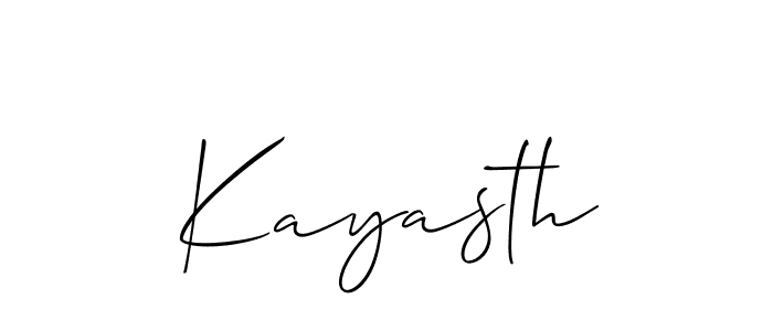 Make a beautiful signature design for name Kayasth. With this signature (Allison_Script) style, you can create a handwritten signature for free. Kayasth signature style 2 images and pictures png