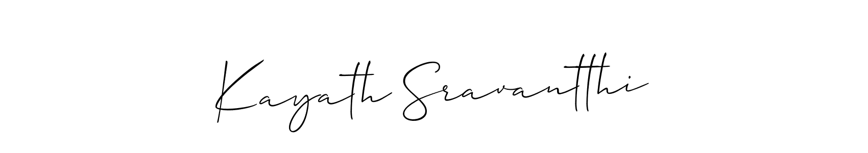 Use a signature maker to create a handwritten signature online. With this signature software, you can design (Allison_Script) your own signature for name Kayath Sravantthi. Kayath Sravantthi signature style 2 images and pictures png