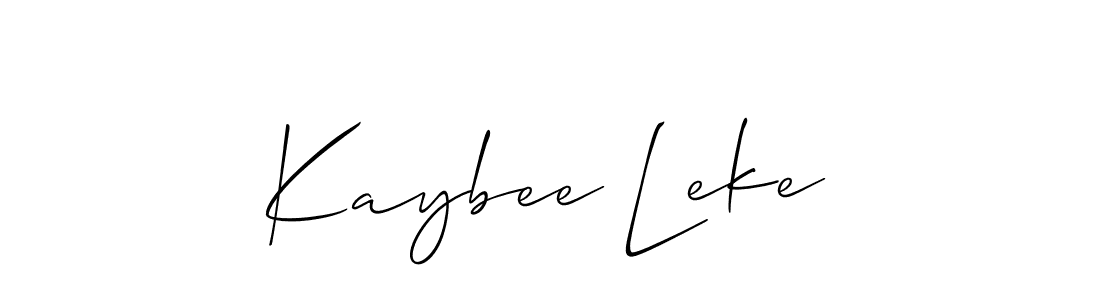 The best way (Allison_Script) to make a short signature is to pick only two or three words in your name. The name Kaybee Leke include a total of six letters. For converting this name. Kaybee Leke signature style 2 images and pictures png