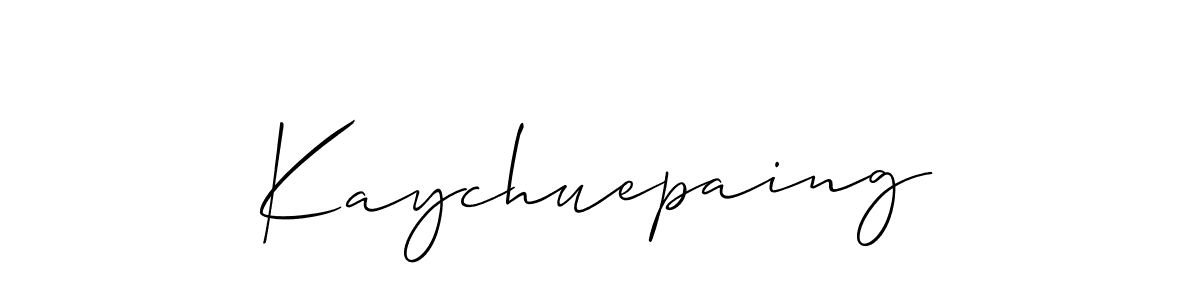 How to make Kaychuepaing signature? Allison_Script is a professional autograph style. Create handwritten signature for Kaychuepaing name. Kaychuepaing signature style 2 images and pictures png