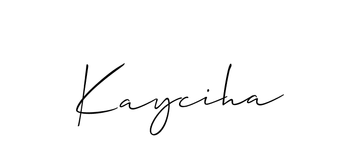 Kayciha stylish signature style. Best Handwritten Sign (Allison_Script) for my name. Handwritten Signature Collection Ideas for my name Kayciha. Kayciha signature style 2 images and pictures png
