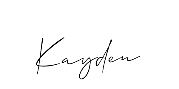 Use a signature maker to create a handwritten signature online. With this signature software, you can design (Allison_Script) your own signature for name Kayden. Kayden signature style 2 images and pictures png