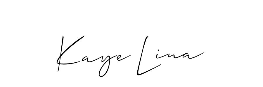 Use a signature maker to create a handwritten signature online. With this signature software, you can design (Allison_Script) your own signature for name Kaye Lina. Kaye Lina signature style 2 images and pictures png