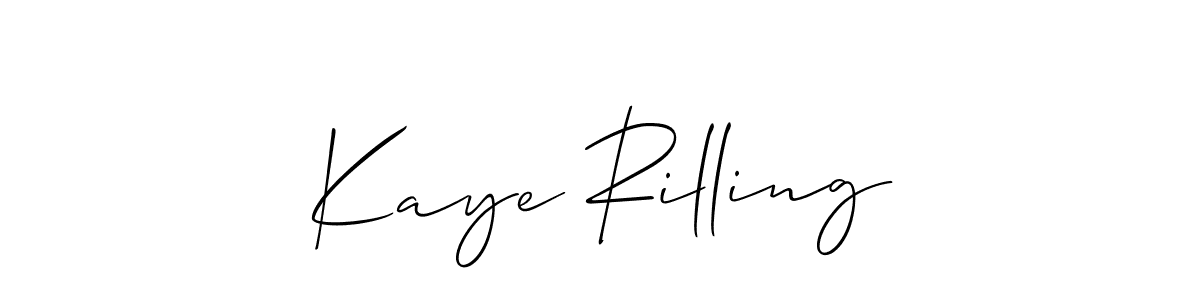 if you are searching for the best signature style for your name Kaye Rilling. so please give up your signature search. here we have designed multiple signature styles  using Allison_Script. Kaye Rilling signature style 2 images and pictures png