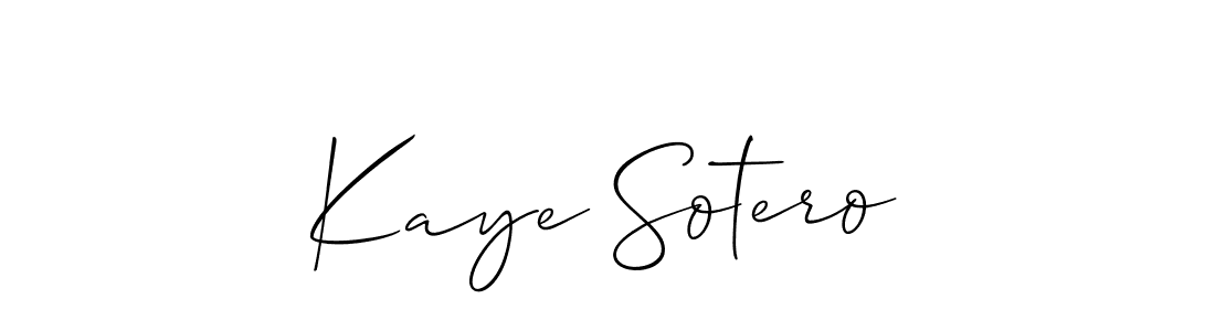 Kaye Sotero stylish signature style. Best Handwritten Sign (Allison_Script) for my name. Handwritten Signature Collection Ideas for my name Kaye Sotero. Kaye Sotero signature style 2 images and pictures png