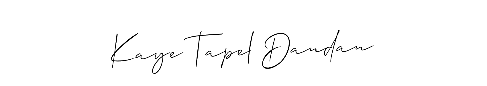 Also You can easily find your signature by using the search form. We will create Kaye Tapel Dandan name handwritten signature images for you free of cost using Allison_Script sign style. Kaye Tapel Dandan signature style 2 images and pictures png