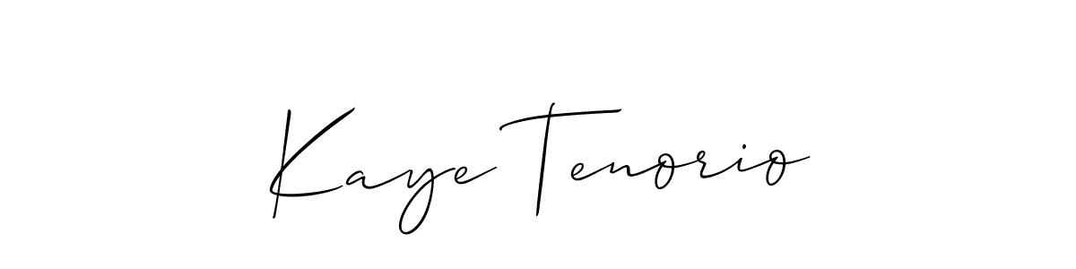 How to make Kaye Tenorio signature? Allison_Script is a professional autograph style. Create handwritten signature for Kaye Tenorio name. Kaye Tenorio signature style 2 images and pictures png