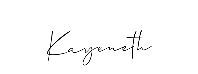 Make a beautiful signature design for name Kayeneth. With this signature (Allison_Script) style, you can create a handwritten signature for free. Kayeneth signature style 2 images and pictures png