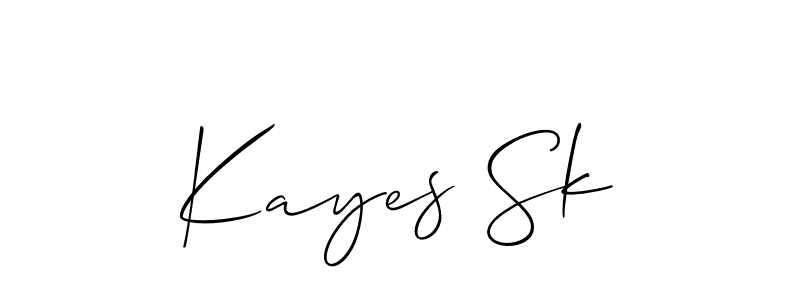 It looks lik you need a new signature style for name Kayes Sk. Design unique handwritten (Allison_Script) signature with our free signature maker in just a few clicks. Kayes Sk signature style 2 images and pictures png