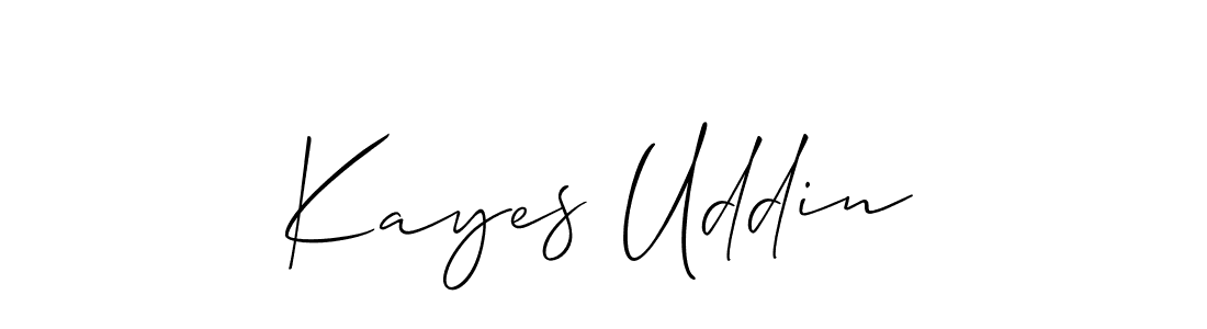 Create a beautiful signature design for name Kayes Uddin. With this signature (Allison_Script) fonts, you can make a handwritten signature for free. Kayes Uddin signature style 2 images and pictures png