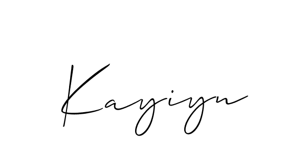 if you are searching for the best signature style for your name Kayiyn. so please give up your signature search. here we have designed multiple signature styles  using Allison_Script. Kayiyn signature style 2 images and pictures png