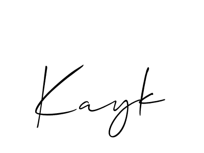 The best way (Allison_Script) to make a short signature is to pick only two or three words in your name. The name Kayk include a total of six letters. For converting this name. Kayk signature style 2 images and pictures png