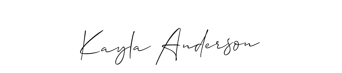 How to make Kayla Anderson signature? Allison_Script is a professional autograph style. Create handwritten signature for Kayla Anderson name. Kayla Anderson signature style 2 images and pictures png