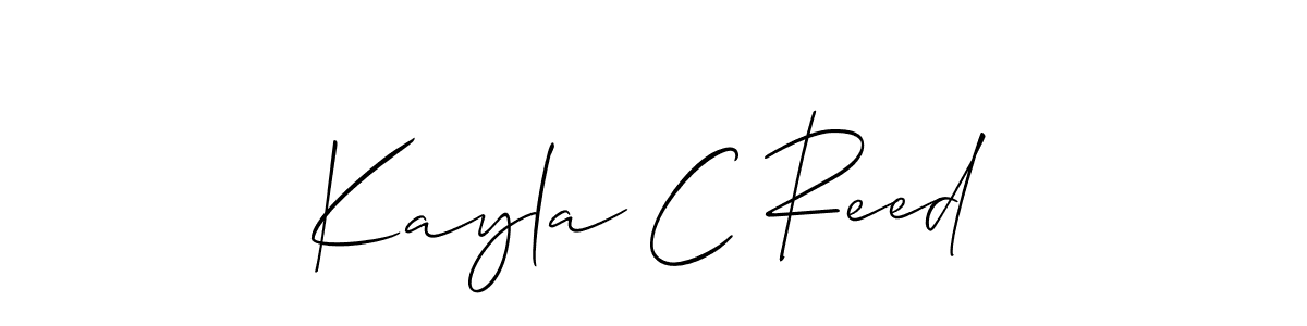 The best way (Allison_Script) to make a short signature is to pick only two or three words in your name. The name Kayla C Reed include a total of six letters. For converting this name. Kayla C Reed signature style 2 images and pictures png