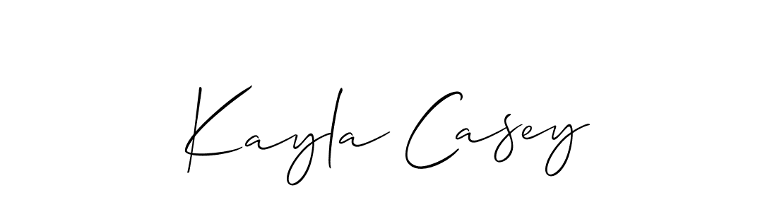 Kayla Casey stylish signature style. Best Handwritten Sign (Allison_Script) for my name. Handwritten Signature Collection Ideas for my name Kayla Casey. Kayla Casey signature style 2 images and pictures png