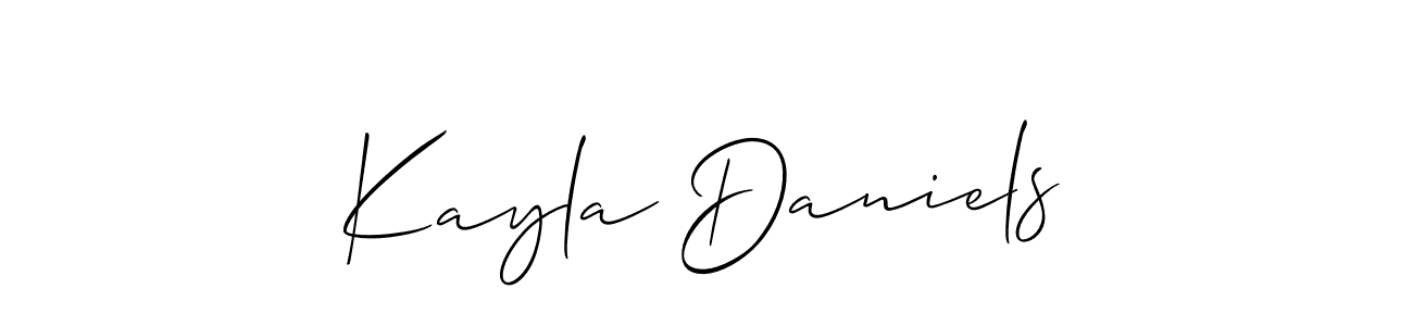 It looks lik you need a new signature style for name Kayla Daniels. Design unique handwritten (Allison_Script) signature with our free signature maker in just a few clicks. Kayla Daniels signature style 2 images and pictures png