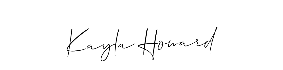 How to make Kayla Howard name signature. Use Allison_Script style for creating short signs online. This is the latest handwritten sign. Kayla Howard signature style 2 images and pictures png