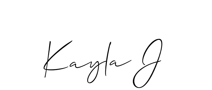 Design your own signature with our free online signature maker. With this signature software, you can create a handwritten (Allison_Script) signature for name Kayla J. Kayla J signature style 2 images and pictures png