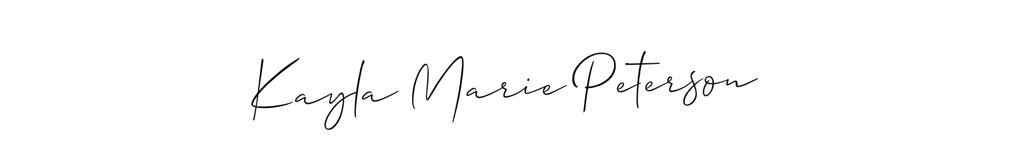 Create a beautiful signature design for name Kayla Marie Peterson. With this signature (Allison_Script) fonts, you can make a handwritten signature for free. Kayla Marie Peterson signature style 2 images and pictures png