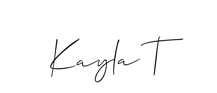 You should practise on your own different ways (Allison_Script) to write your name (Kayla T) in signature. don't let someone else do it for you. Kayla T signature style 2 images and pictures png