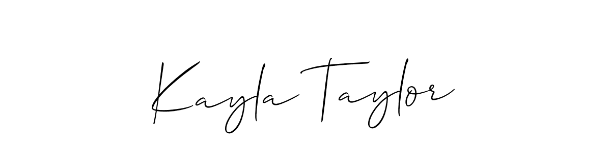 Also we have Kayla Taylor name is the best signature style. Create professional handwritten signature collection using Allison_Script autograph style. Kayla Taylor signature style 2 images and pictures png