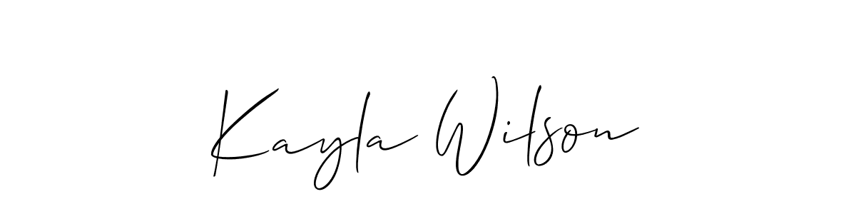 It looks lik you need a new signature style for name Kayla Wilson. Design unique handwritten (Allison_Script) signature with our free signature maker in just a few clicks. Kayla Wilson signature style 2 images and pictures png