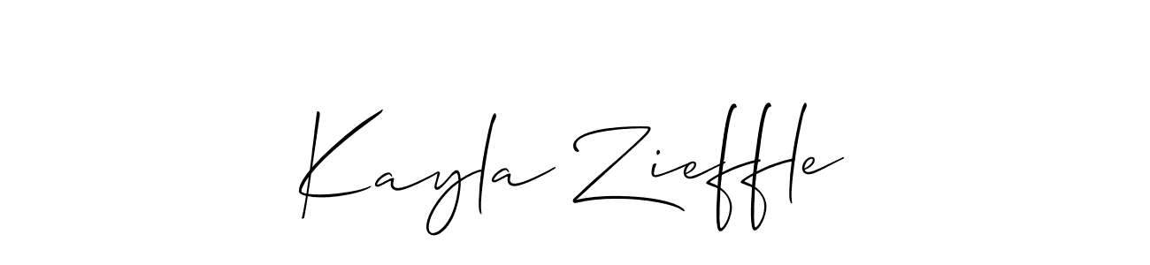 Use a signature maker to create a handwritten signature online. With this signature software, you can design (Allison_Script) your own signature for name Kayla Zieffle. Kayla Zieffle signature style 2 images and pictures png