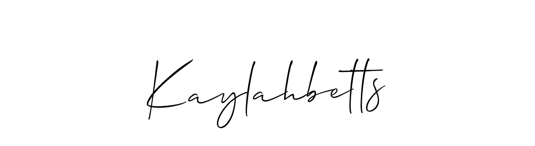How to make Kaylahbetts signature? Allison_Script is a professional autograph style. Create handwritten signature for Kaylahbetts name. Kaylahbetts signature style 2 images and pictures png