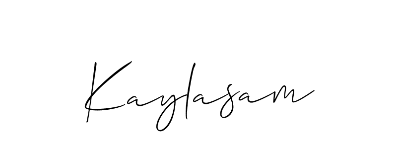 Check out images of Autograph of Kaylasam name. Actor Kaylasam Signature Style. Allison_Script is a professional sign style online. Kaylasam signature style 2 images and pictures png