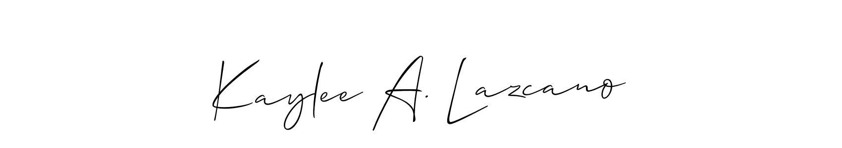 Check out images of Autograph of Kaylee A. Lazcano name. Actor Kaylee A. Lazcano Signature Style. Allison_Script is a professional sign style online. Kaylee A. Lazcano signature style 2 images and pictures png