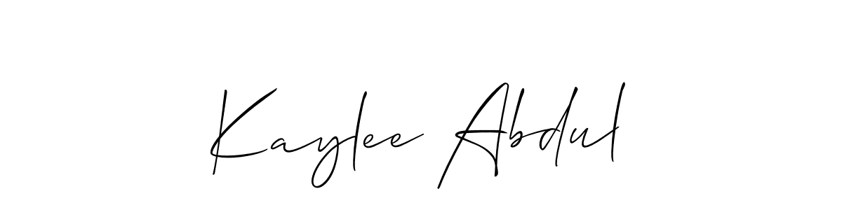 Design your own signature with our free online signature maker. With this signature software, you can create a handwritten (Allison_Script) signature for name Kaylee Abdul. Kaylee Abdul signature style 2 images and pictures png