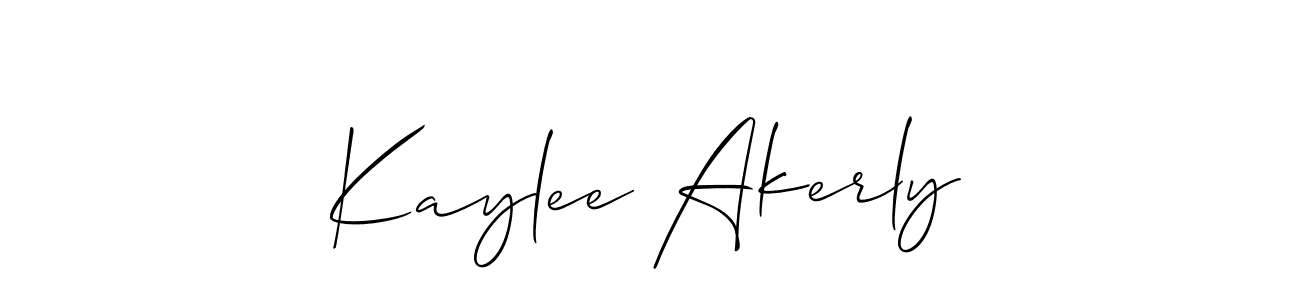Make a short Kaylee Akerly signature style. Manage your documents anywhere anytime using Allison_Script. Create and add eSignatures, submit forms, share and send files easily. Kaylee Akerly signature style 2 images and pictures png