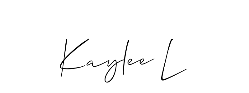 Kaylee L stylish signature style. Best Handwritten Sign (Allison_Script) for my name. Handwritten Signature Collection Ideas for my name Kaylee L. Kaylee L signature style 2 images and pictures png