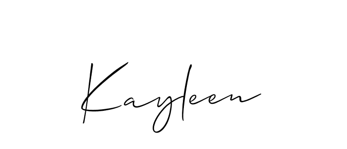 You should practise on your own different ways (Allison_Script) to write your name (Kayleen) in signature. don't let someone else do it for you. Kayleen signature style 2 images and pictures png