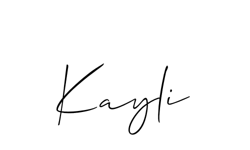 Make a beautiful signature design for name Kayli. With this signature (Allison_Script) style, you can create a handwritten signature for free. Kayli signature style 2 images and pictures png