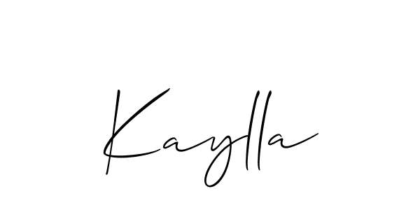 Create a beautiful signature design for name Kaylla. With this signature (Allison_Script) fonts, you can make a handwritten signature for free. Kaylla signature style 2 images and pictures png