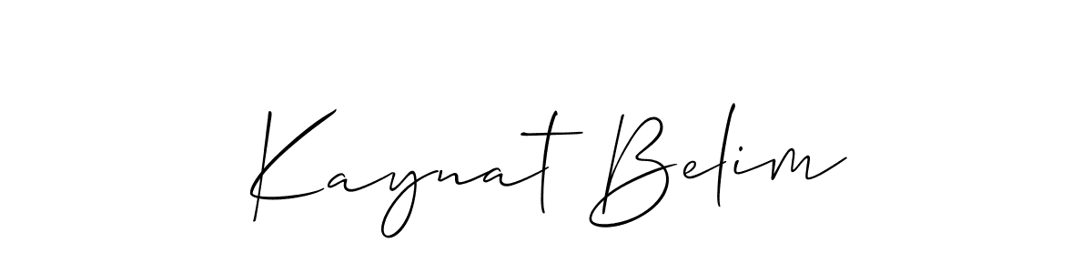 if you are searching for the best signature style for your name Kaynat Belim. so please give up your signature search. here we have designed multiple signature styles  using Allison_Script. Kaynat Belim signature style 2 images and pictures png
