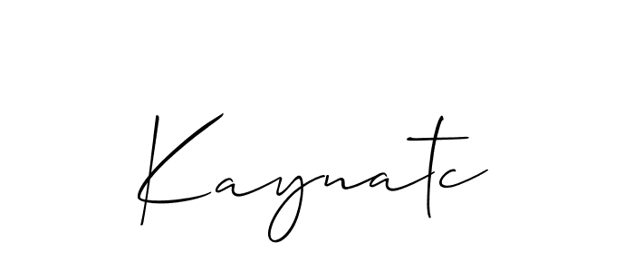 It looks lik you need a new signature style for name Kaynatc. Design unique handwritten (Allison_Script) signature with our free signature maker in just a few clicks. Kaynatc signature style 2 images and pictures png