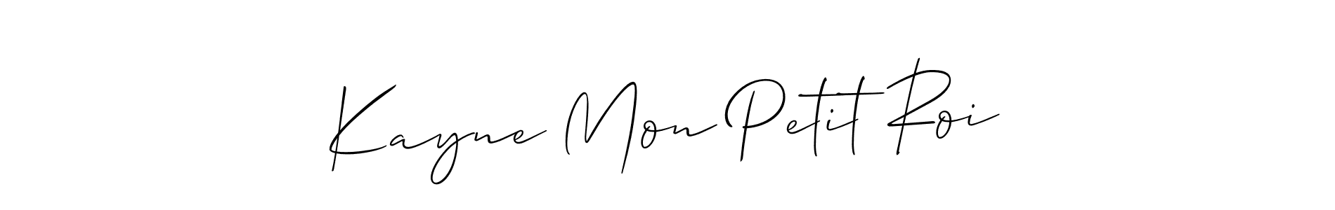 Make a beautiful signature design for name Kayne Mon Petit Roi. With this signature (Allison_Script) style, you can create a handwritten signature for free. Kayne Mon Petit Roi signature style 2 images and pictures png