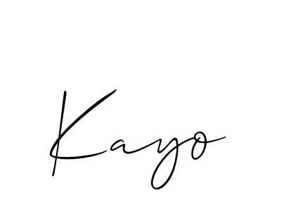 Use a signature maker to create a handwritten signature online. With this signature software, you can design (Allison_Script) your own signature for name Kayo. Kayo signature style 2 images and pictures png