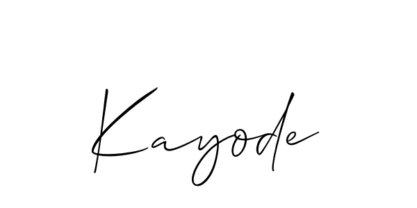 Create a beautiful signature design for name Kayode. With this signature (Allison_Script) fonts, you can make a handwritten signature for free. Kayode signature style 2 images and pictures png
