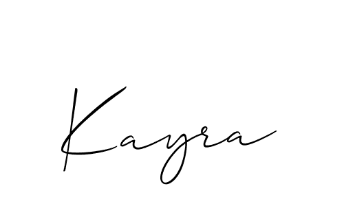 Use a signature maker to create a handwritten signature online. With this signature software, you can design (Allison_Script) your own signature for name Kayra. Kayra signature style 2 images and pictures png