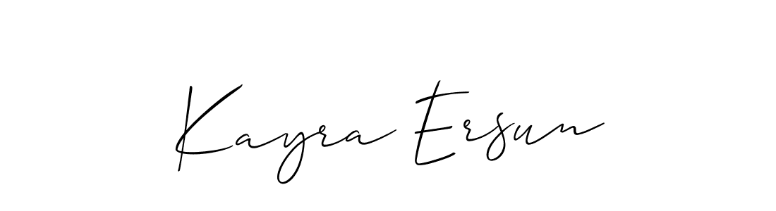 You should practise on your own different ways (Allison_Script) to write your name (Kayra Ersun) in signature. don't let someone else do it for you. Kayra Ersun signature style 2 images and pictures png