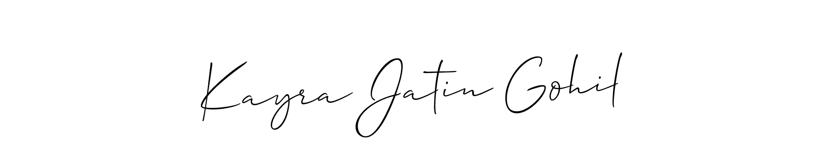 How to make Kayra Jatin Gohil signature? Allison_Script is a professional autograph style. Create handwritten signature for Kayra Jatin Gohil name. Kayra Jatin Gohil signature style 2 images and pictures png