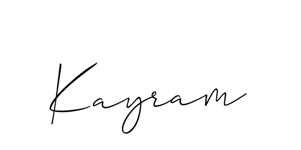 if you are searching for the best signature style for your name Kayram. so please give up your signature search. here we have designed multiple signature styles  using Allison_Script. Kayram signature style 2 images and pictures png