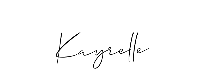 It looks lik you need a new signature style for name Kayrelle. Design unique handwritten (Allison_Script) signature with our free signature maker in just a few clicks. Kayrelle signature style 2 images and pictures png