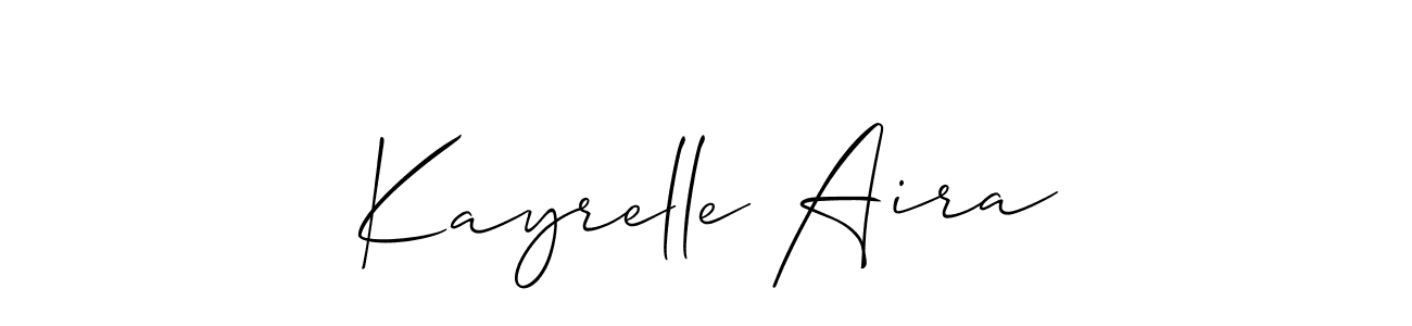 Design your own signature with our free online signature maker. With this signature software, you can create a handwritten (Allison_Script) signature for name Kayrelle Aira. Kayrelle Aira signature style 2 images and pictures png