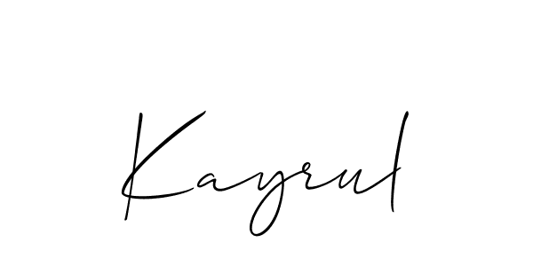 How to make Kayrul name signature. Use Allison_Script style for creating short signs online. This is the latest handwritten sign. Kayrul signature style 2 images and pictures png